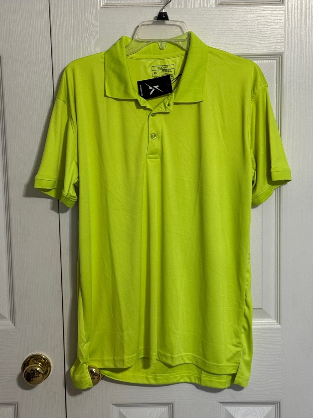 Bakano Men's Bright Neon Lime Performance Athletic Polo Shirt